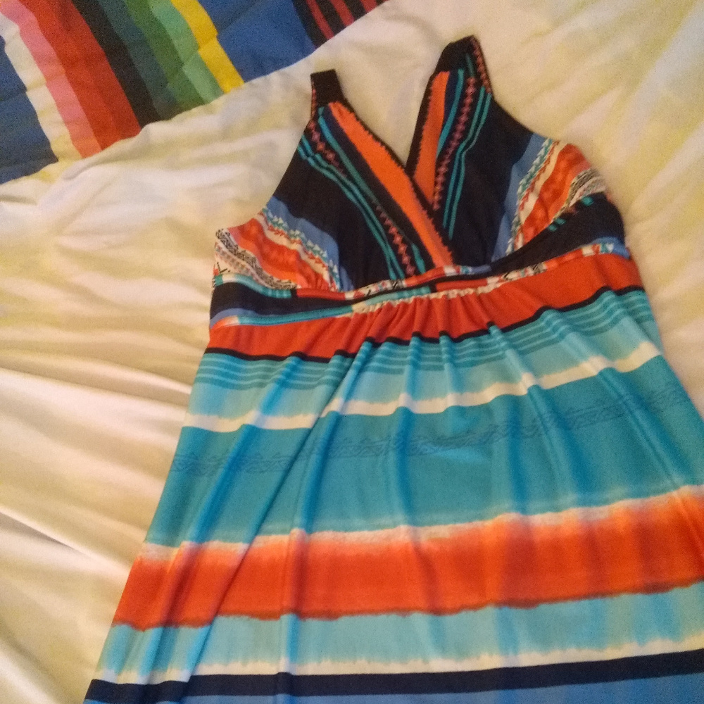 Southwestern Print Sleeveless Maxi Dress